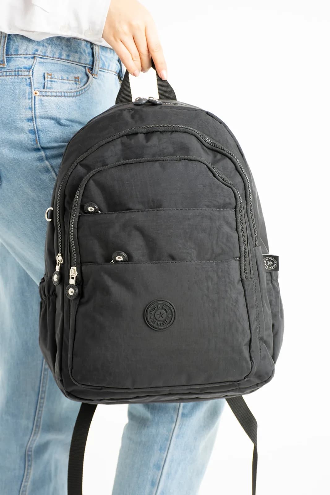 Mega Bag, Suya Dayanıklı Krinkıl Kumaş, Okul Sırt Çantası M2009